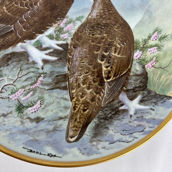 Franklin Porcelain Collectible Plate Gamebirds of the World Red Grouse 1979 - Picture 5 of 8